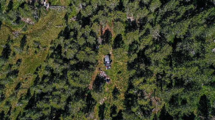 aerial view of overlanding