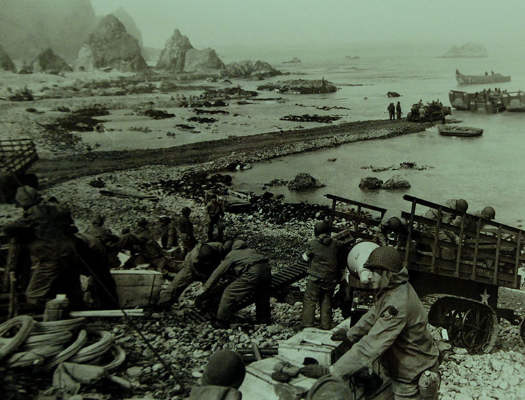 Allied Landing on Kiska Island, Aleutian Islands, Alaska