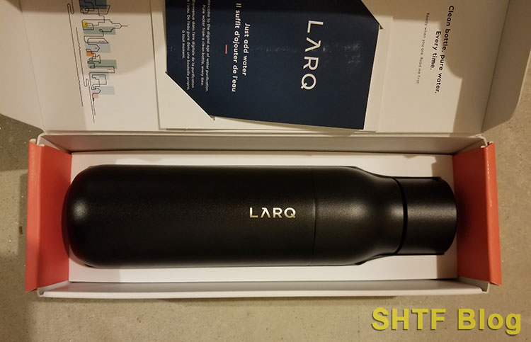 larq water bottle unboxed