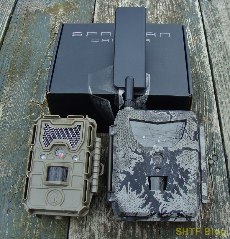 pair of cellular trail cameras