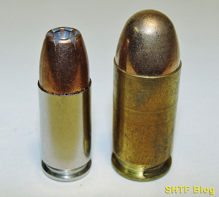 9mm JHP vs 45 FMJ