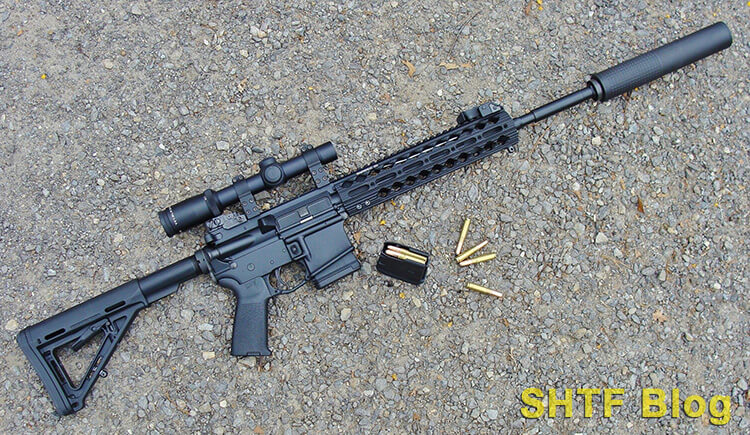 .300 blackout barrel on an AR-15 carbine