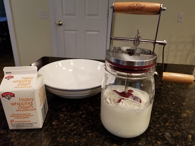 heavy whipping cream to be churned