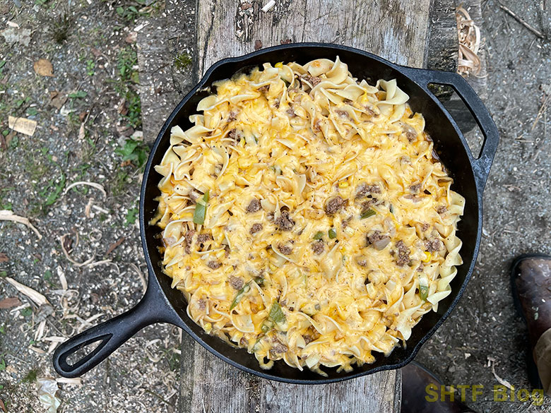 beef noodle skillet dish finished