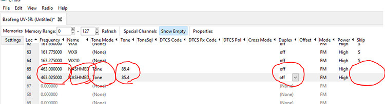 chirp adding hospital frequencies what i changed