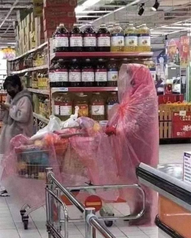 funny pink trash bag shopper