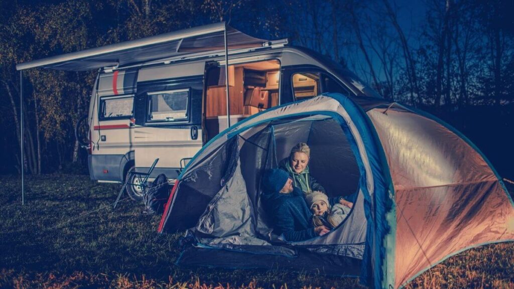 family camping in a bug out location