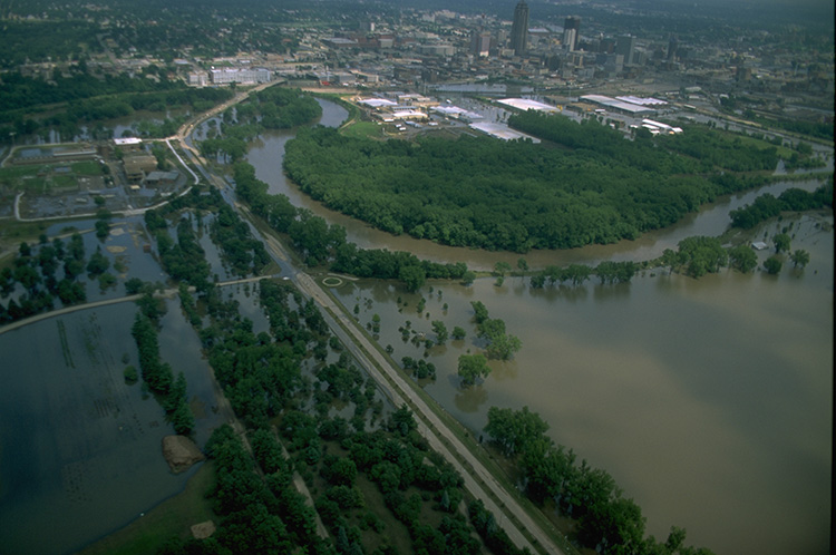 floodwaters damage in Iowa