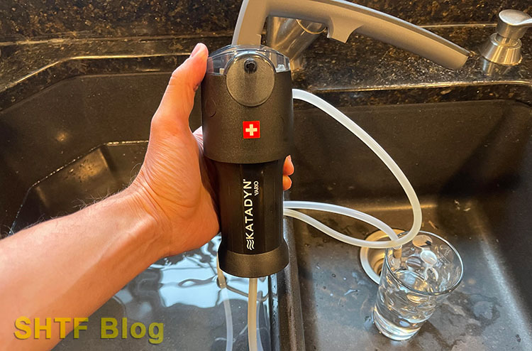 Katadyn Vario water filter in sink