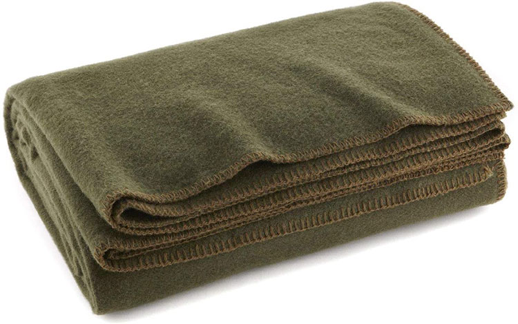 olive drab wool blanket