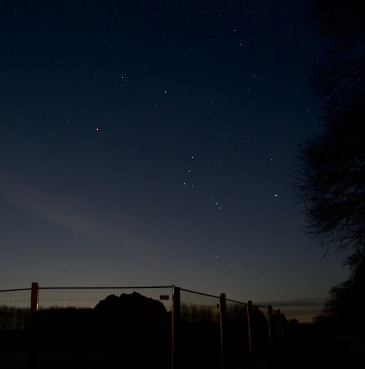 Orion constellation and belt navigation