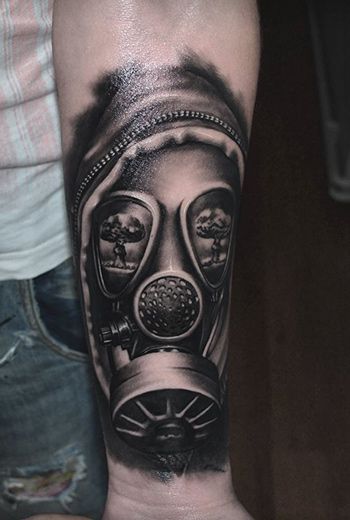 gas mask tattoo