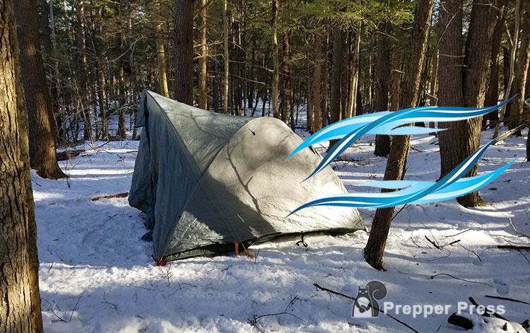 bug out tent against wind